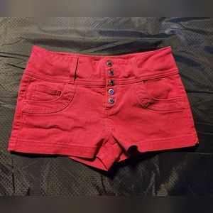Red Guess denim shorts